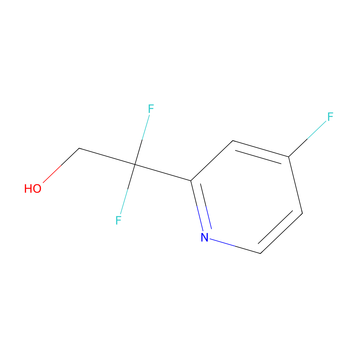 2,2-Difluoro-2-(4-fluoropyridin-2-yl)ethan-1-ol molecular structure, CAS 2228376-17-6