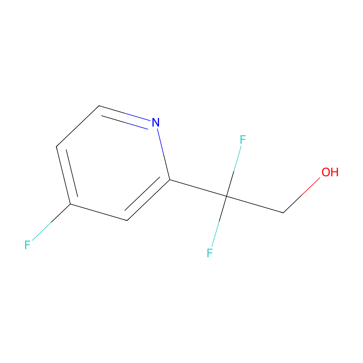 2,2-Difluoro-2-(4-fluoropyridin-2-yl)ethan-1-ol molecular structure, CAS 2228376-17-6