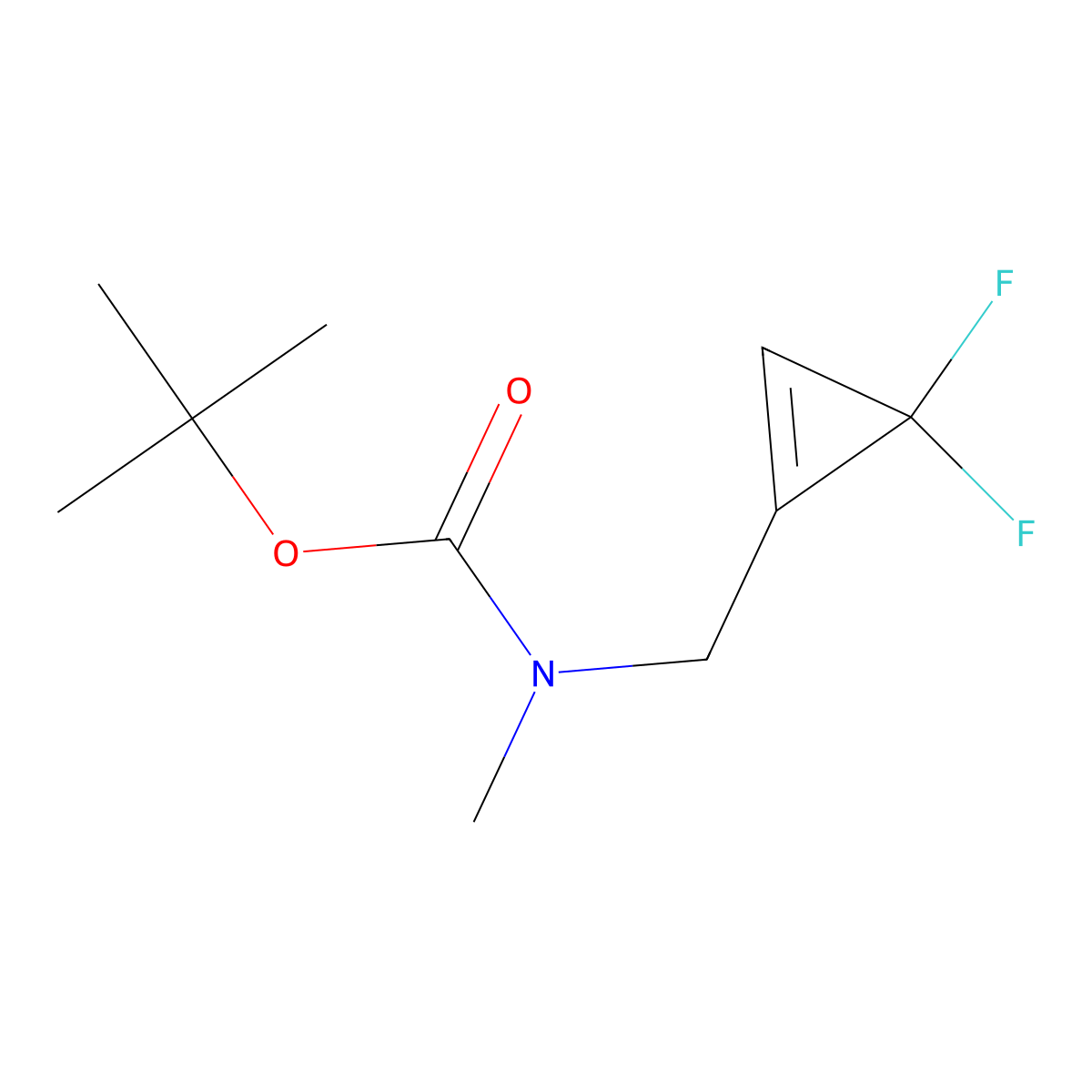 tert-butyl N-[(3,3-difluorocycloprop-1-en-1-yl)methyl]-N-methylcarbamate molecular structure, CAS 2228376-48-3