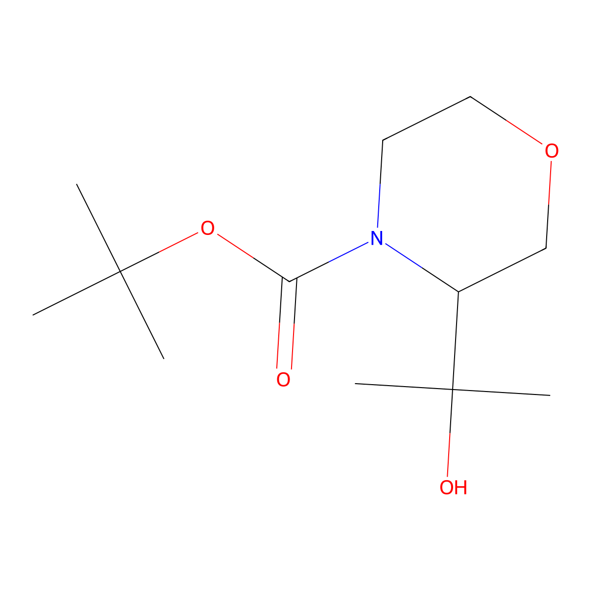 tert-butyl 3-(2-Hydroxypropan-2-yl)morpholine-4-carboxylate molecular structure, CAS 2228376-52-9