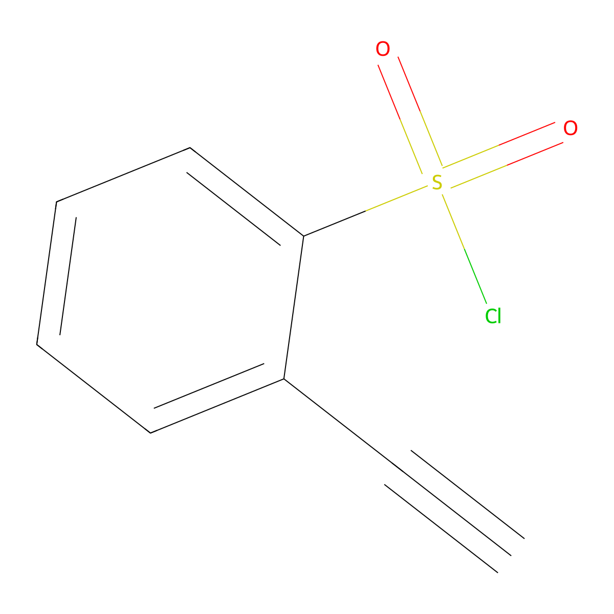 2-Ethynylbenzene-1-sulfonyl chloride molecular structure, CAS 2228376-83-6