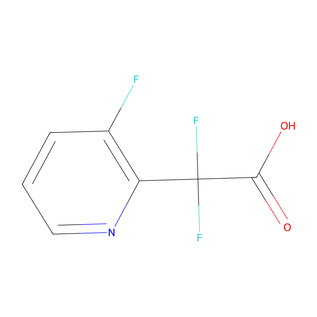 2,2-Difluoro-2-(3-fluoropyridin-2-yl)acetic acid molecular structure, CAS 2228377-83-9