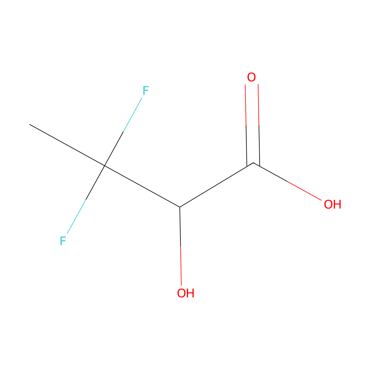 3,3-Difluoro-2-hydroxybutanoic acid molecular structure, CAS 2228377-94-2