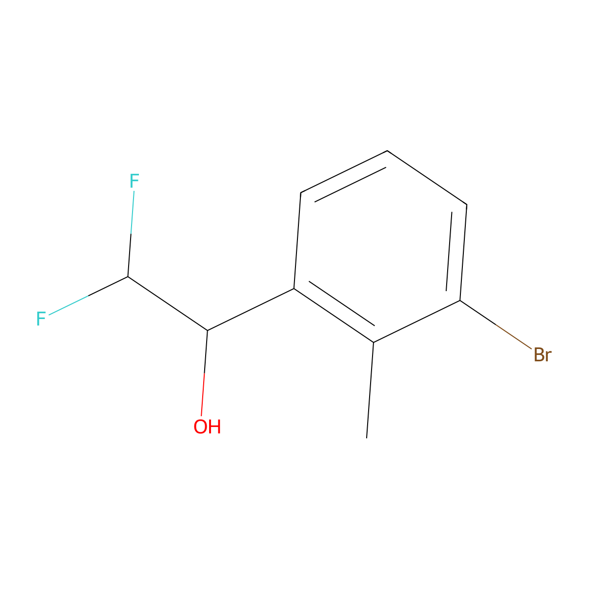 1-(3-Bromo-2-methylphenyl)-2,2-difluoroethan-1-ol molecular structure, CAS 2228378-10-5