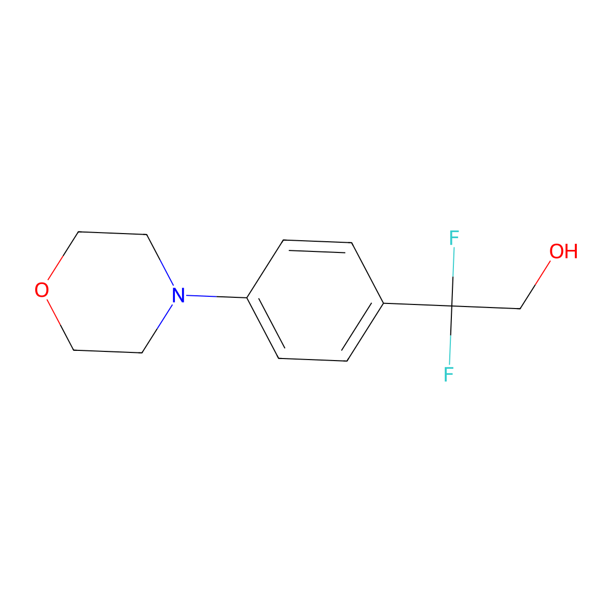2,2-Difluoro-2-[4-(morpholin-4-yl)phenyl]ethan-1-ol molecular structure, CAS 2228378-22-9