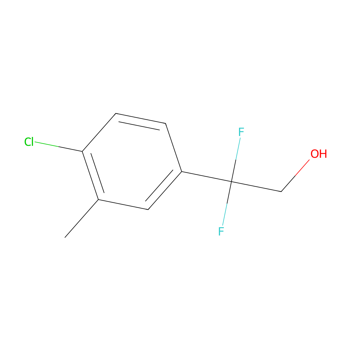 2-(4-Chloro-3-methylphenyl)-2,2-difluoroethan-1-ol molecular structure, CAS 2228378-42-3