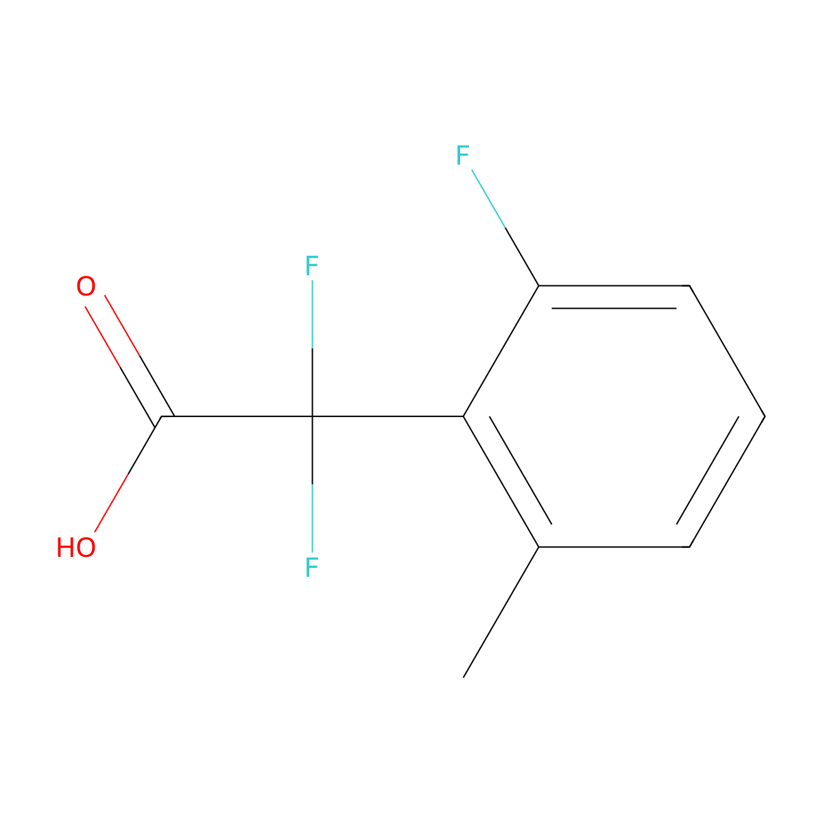2,2-Difluoro-2-(2-fluoro-6-methylphenyl)acetic acid molecular structure, CAS 2228378-61-6