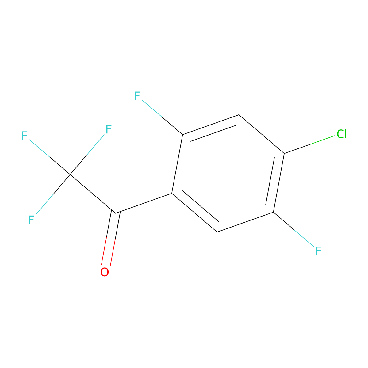 1-(4-Chloro-2,5-difluorophenyl)-2,2,2-trifluoroethan-1-one molecular structure, CAS 2228380-03-6