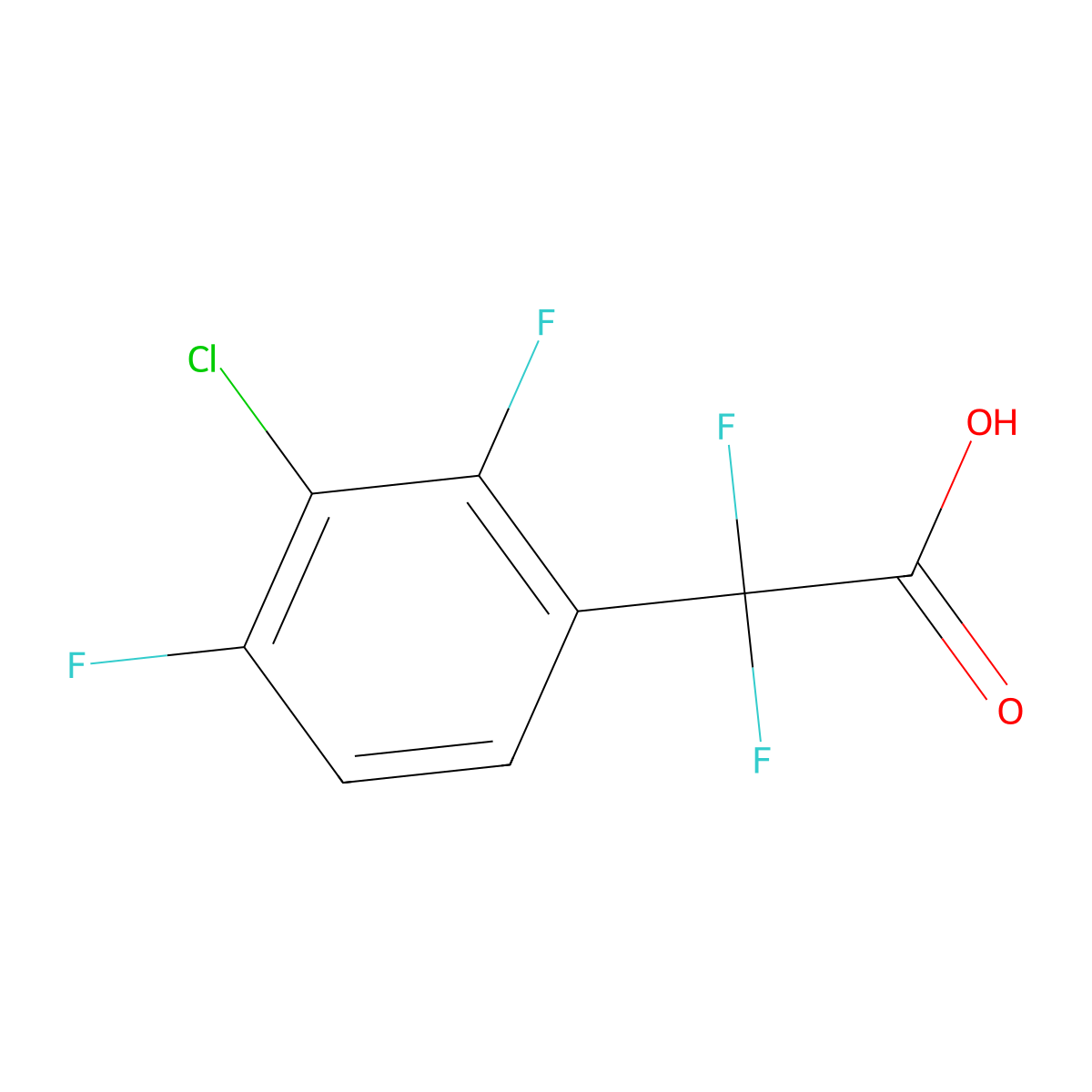 2-(3-Chloro-2,4-difluorophenyl)-2,2-difluoroacetic acid molecular structure, CAS 2228380-11-6