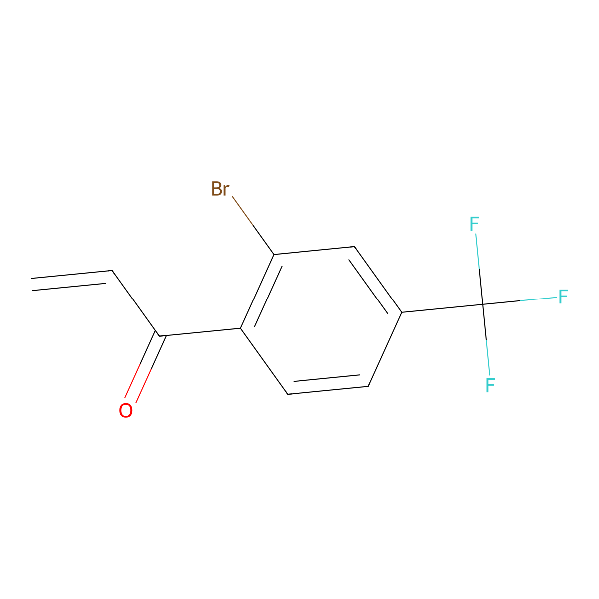 1-[2-Bromo-4-(trifluoromethyl)phenyl]prop-2-en-1-one molecular structure, CAS 2228381-35-7