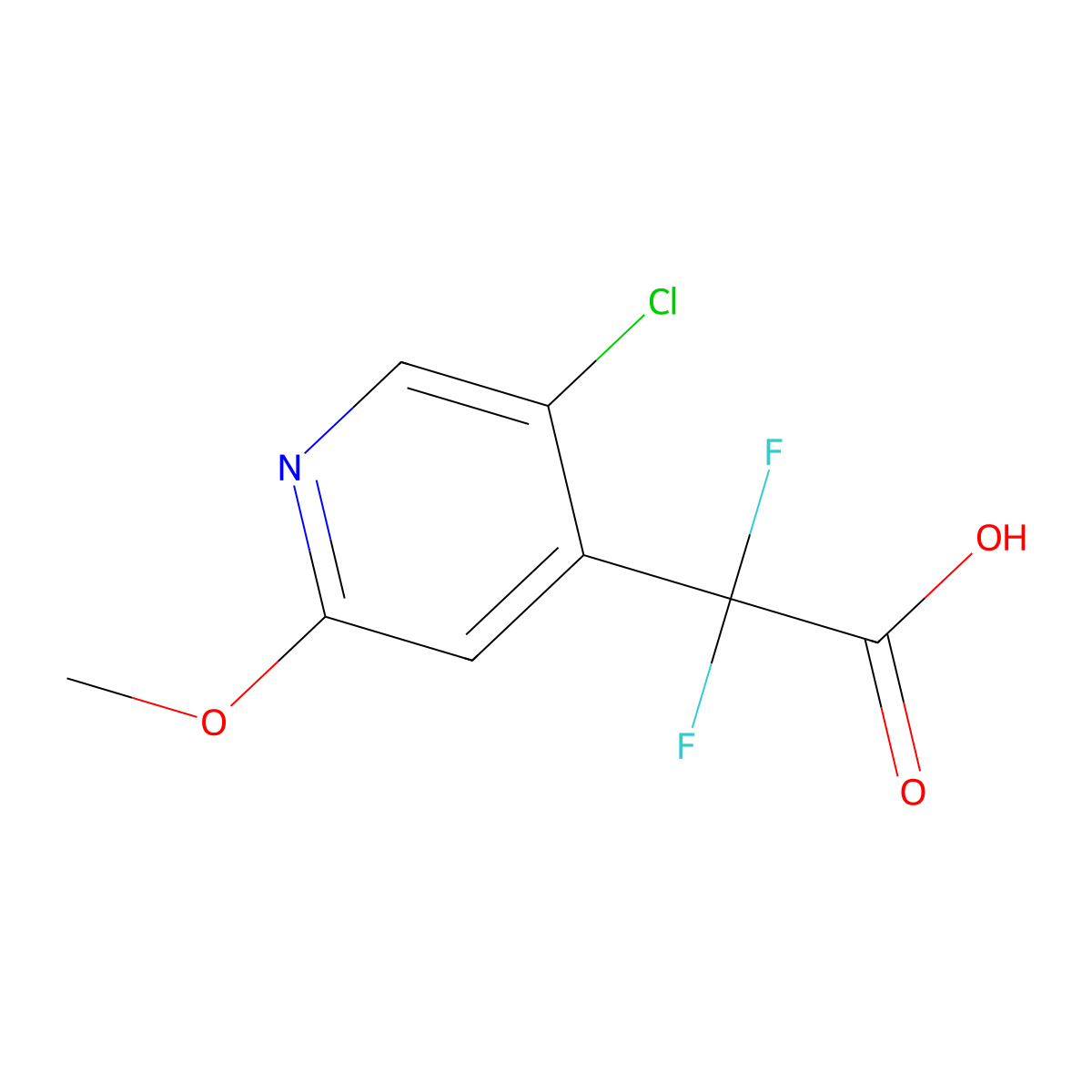 2-(5-Chloro-2-methoxypyridin-4-yl)-2,2-difluoroacetic acid molecular structure, CAS 2228383-78-4