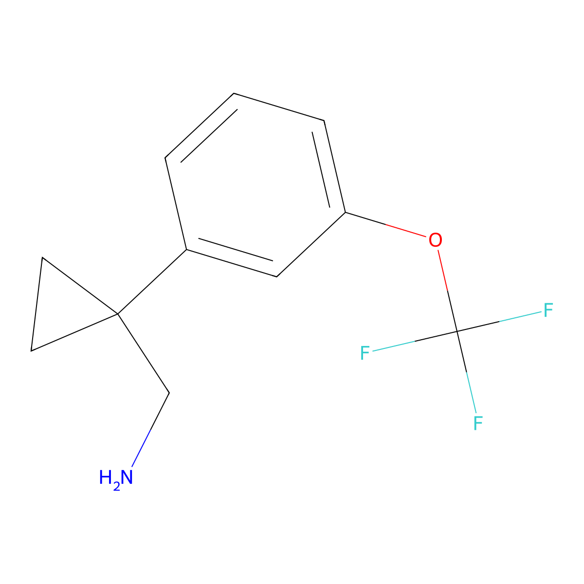 1-{1-[3-(Trifluoromethoxy)phenyl]cyclopropyl}methanamine molecular structure, CAS 2228384-87-8