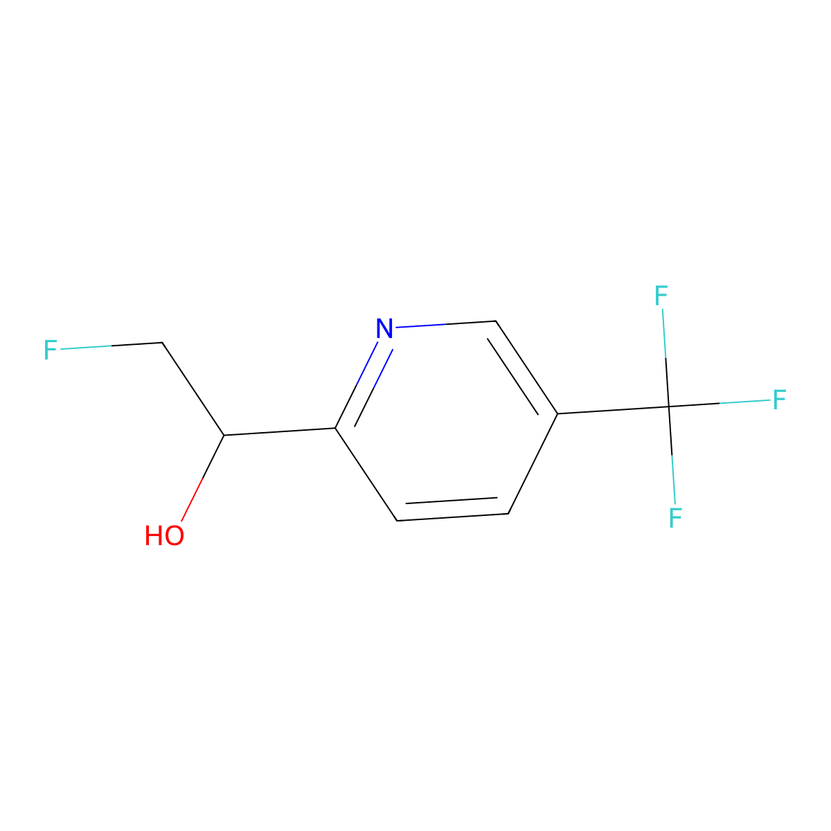 2-Fluoro-1-[5-(trifluoromethyl)pyridin-2-yl]ethan-1-ol molecular structure, CAS 2228384-96-9