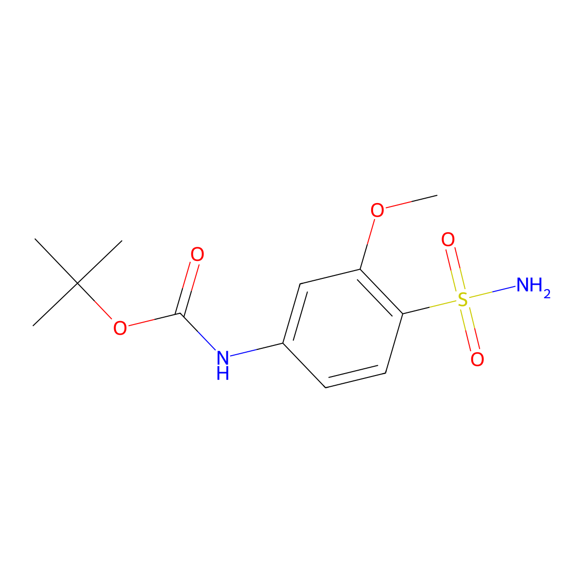 tert-butyl N-(3-methoxy-4-sulfamoylphenyl)carbamate molecular structure, CAS 2228386-32-9