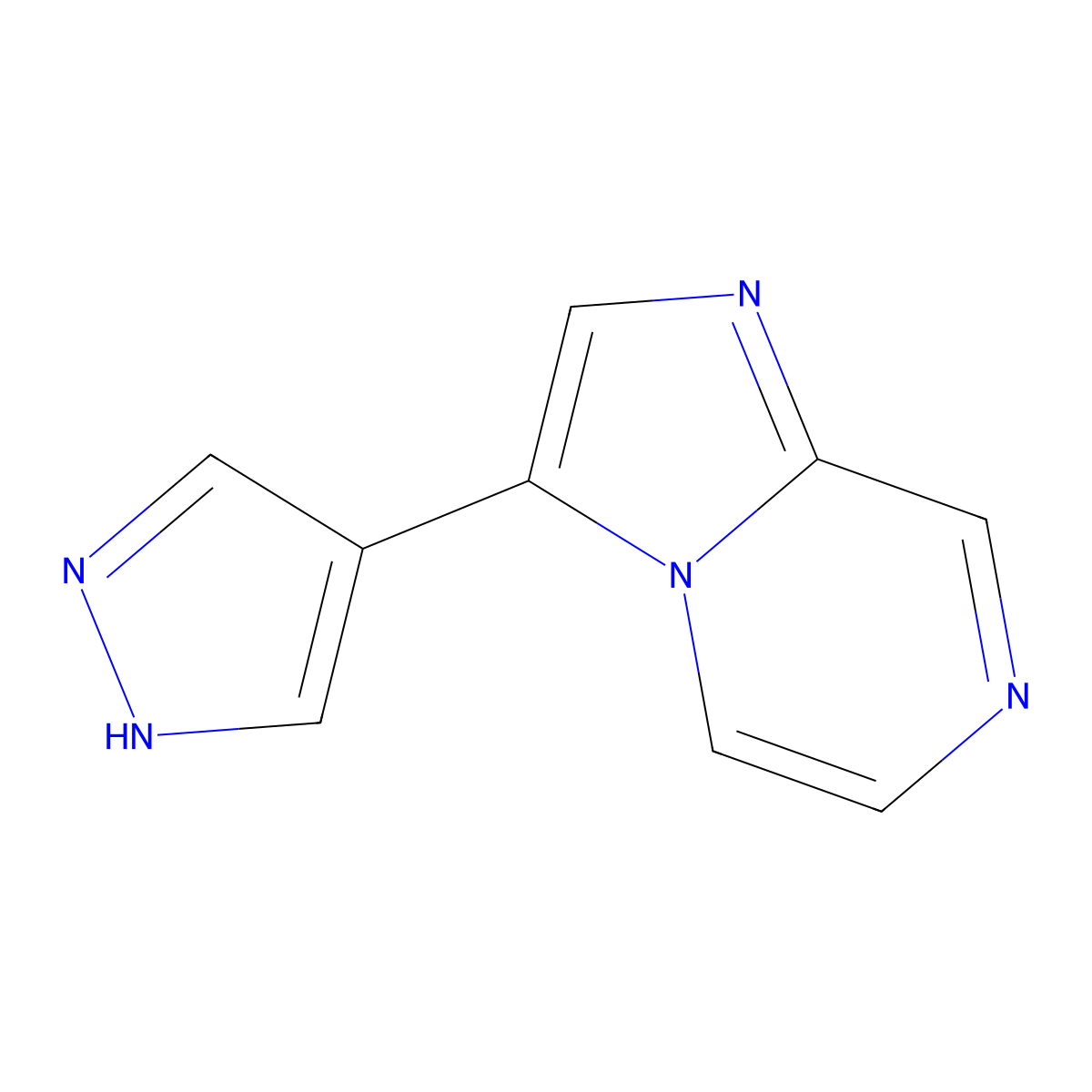 4-{imidazo[1,2-a]pyrazin-3-yl}-1H-pyrazole molecular structure, CAS 2228386-79-4