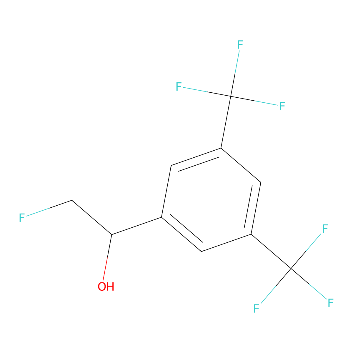 1-[3,5-Bis(trifluoromethyl)phenyl]-2-fluoroethan-1-ol molecular structure, CAS 2228387-15-1