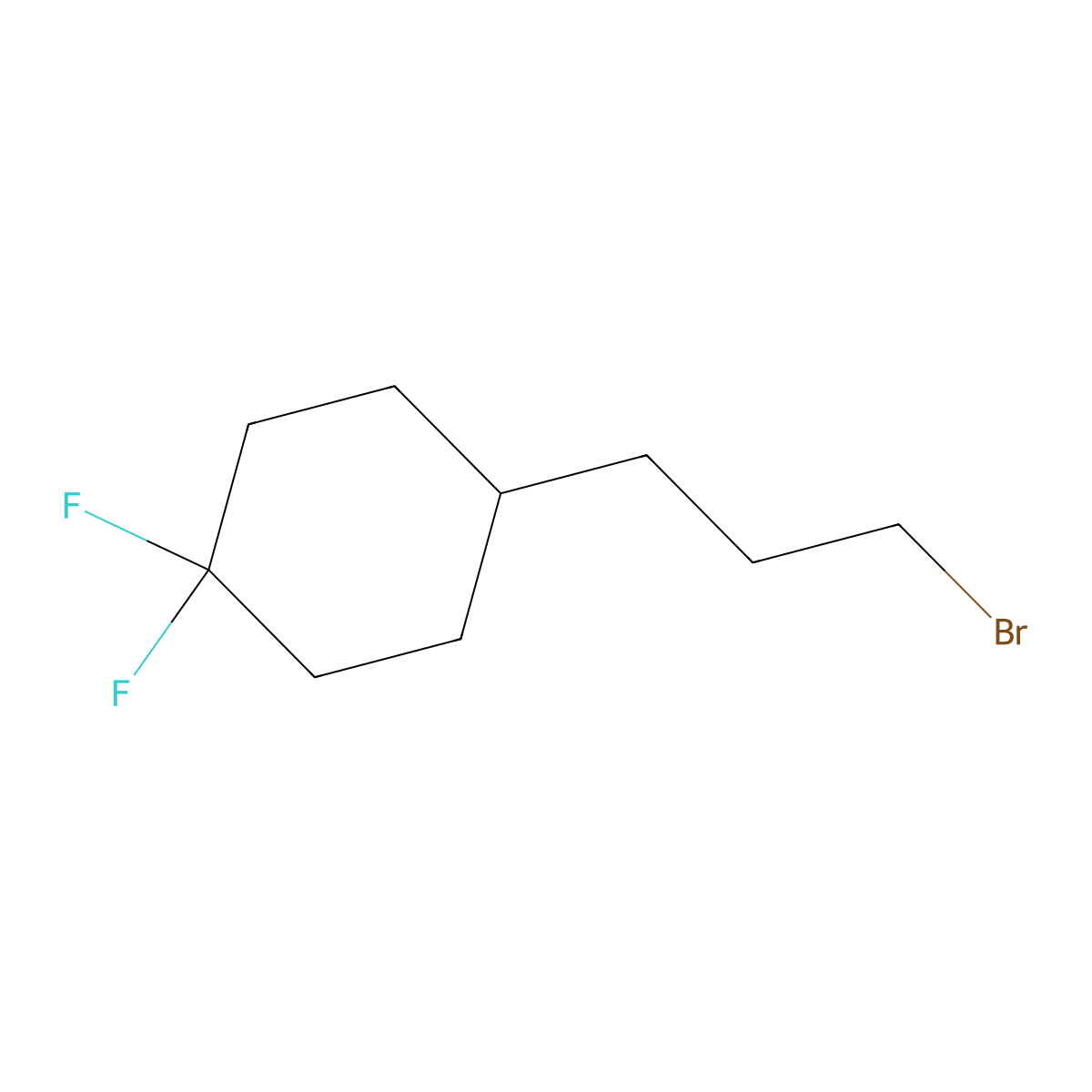 4-(3-Bromopropyl)-1,1-difluorocyclohexane molecular structure, CAS 2228387-58-2