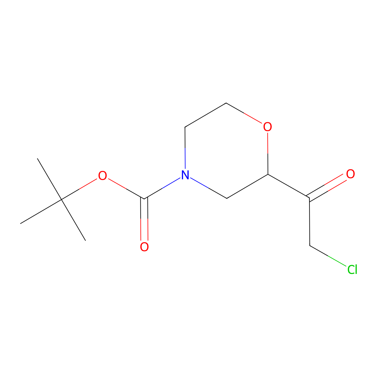 Tert-butyl 2-(2-chloroacetyl)morpholine-4-carboxylate molecular structure, CAS 2228387-59-3
