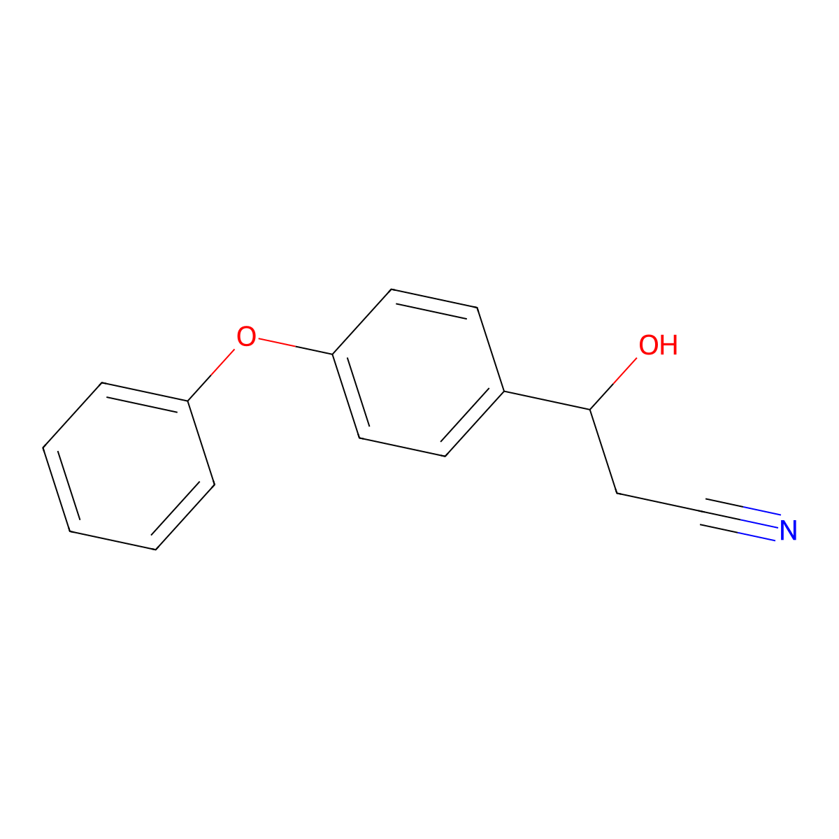 3-Hydroxy-3-(4-phenoxyphenyl)propanenitrile molecular structure, CAS 2228387-69-5