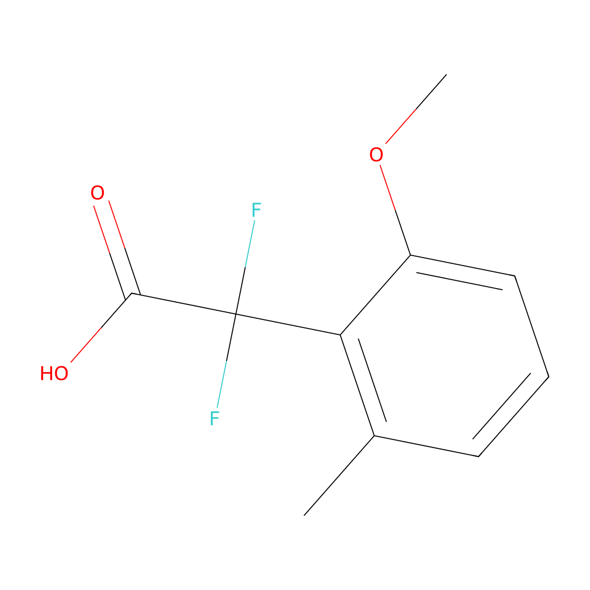 2,2-Difluoro-2-(2-methoxy-6-methylphenyl)acetic acid molecular structure, CAS 2228388-00-7