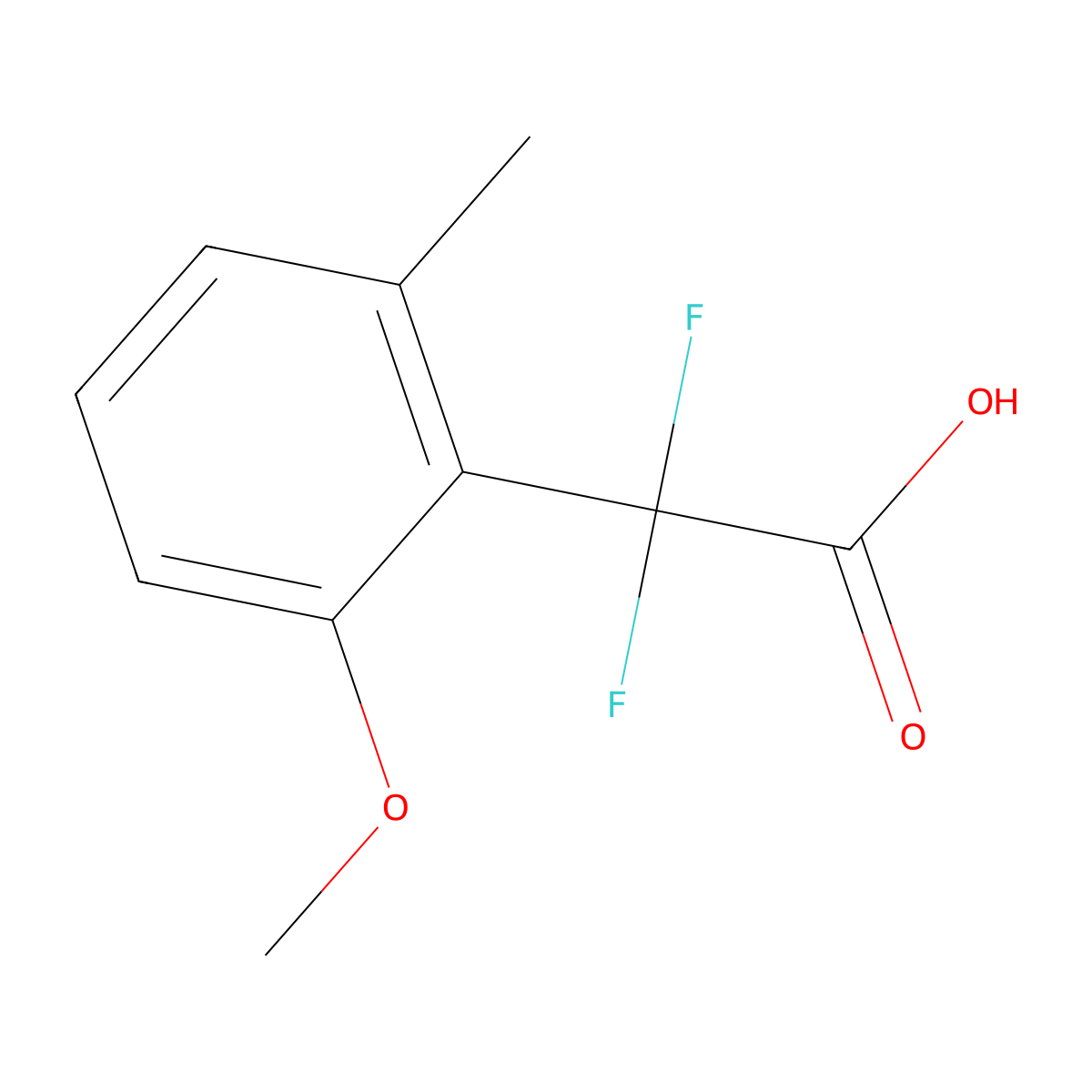 2,2-Difluoro-2-(2-methoxy-6-methylphenyl)acetic acid molecular structure, CAS 2228388-00-7