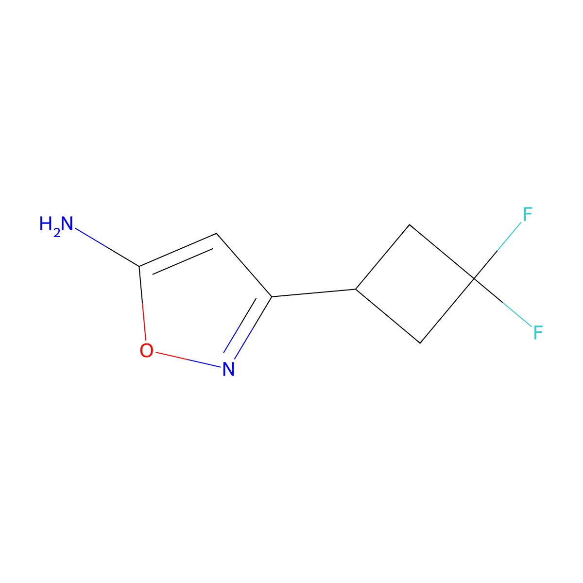 3-(3,3-Difluorocyclobutyl)-1,2-oxazol-5-amine molecular structure, CAS 2228389-02-2