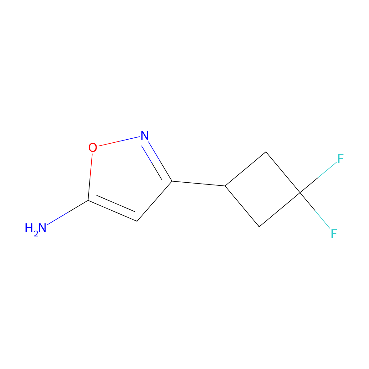 3-(3,3-Difluorocyclobutyl)-1,2-oxazol-5-amine molecular structure, CAS 2228389-02-2