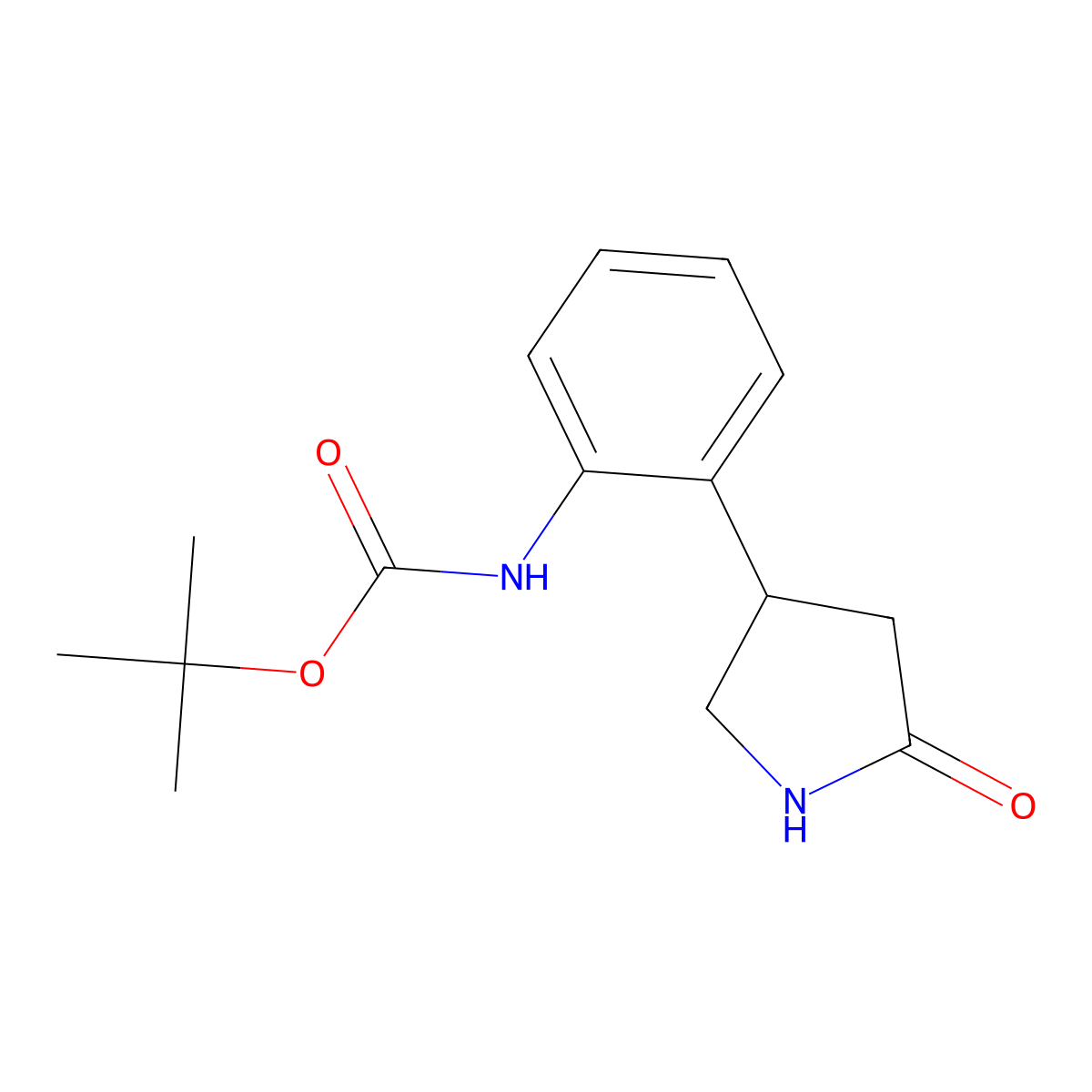 tert-butyl N-[2-(5-oxopyrrolidin-3-yl)phenyl]carbamate molecular structure, CAS 2228390-55-2