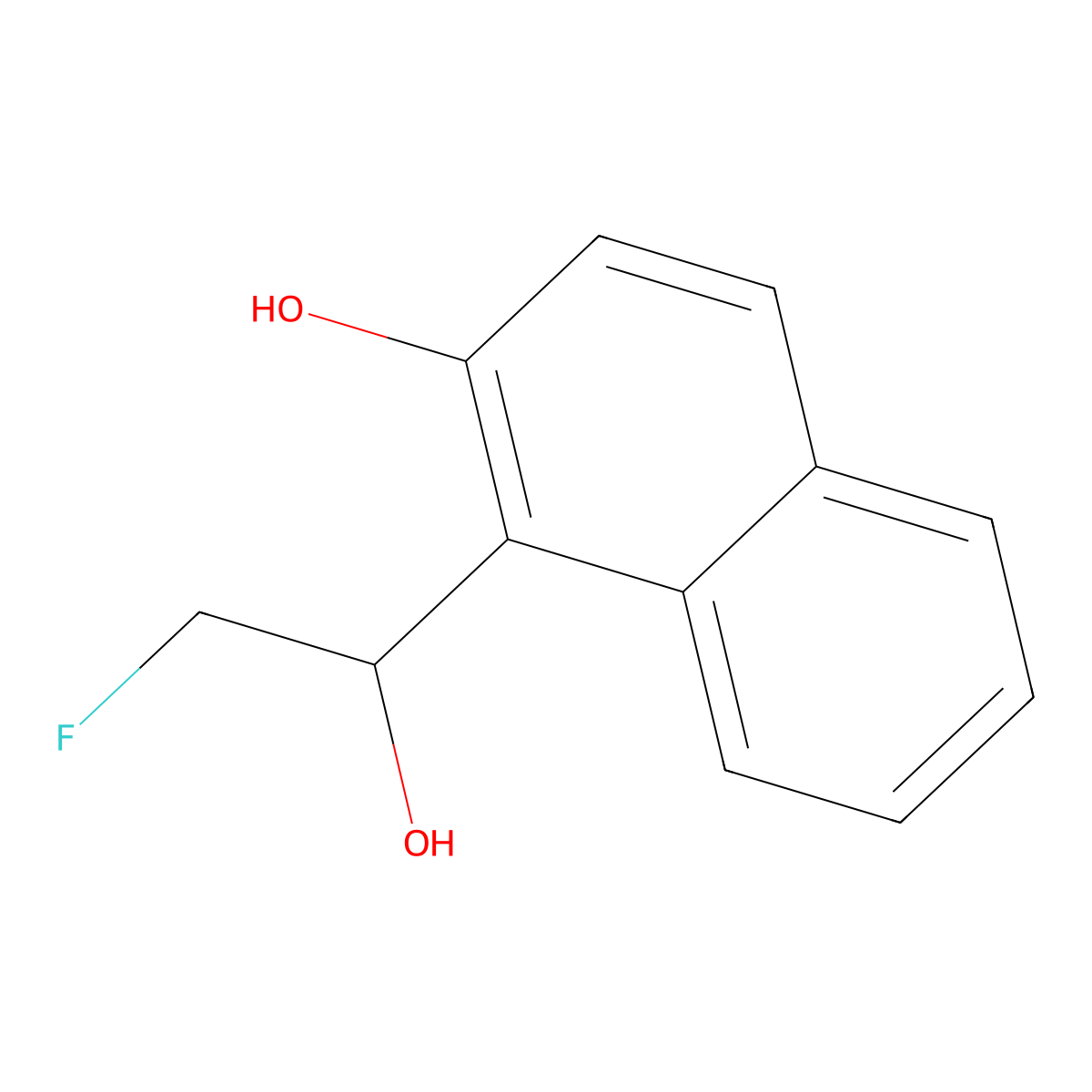 1-(2-Fluoro-1-hydroxyethyl)naphthalen-2-ol molecular structure, CAS 2228391-12-4