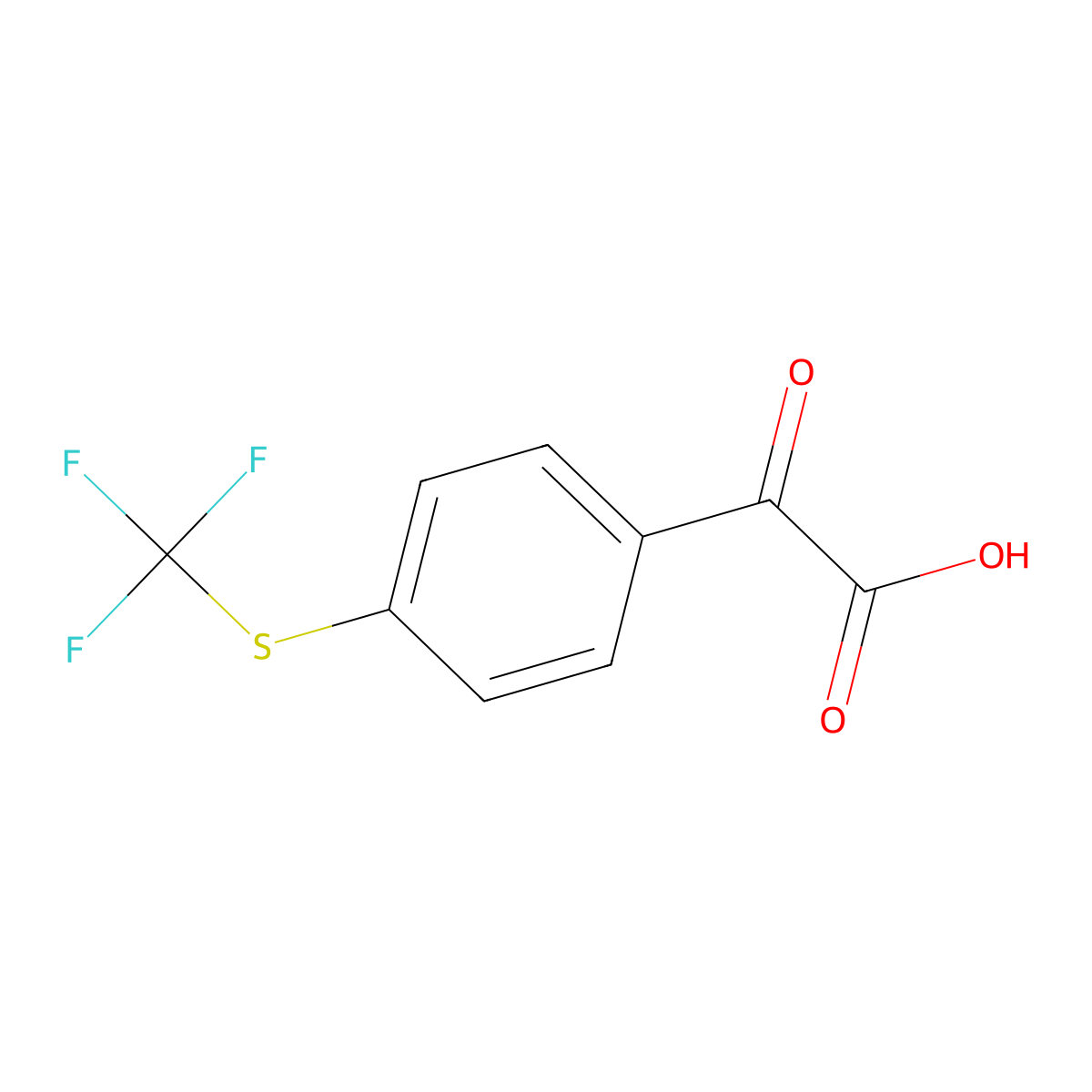 2-Oxo-2-{4-[(trifluoromethyl)sulfanyl]phenyl}acetic acid molecular structure, CAS 2228391-68-0