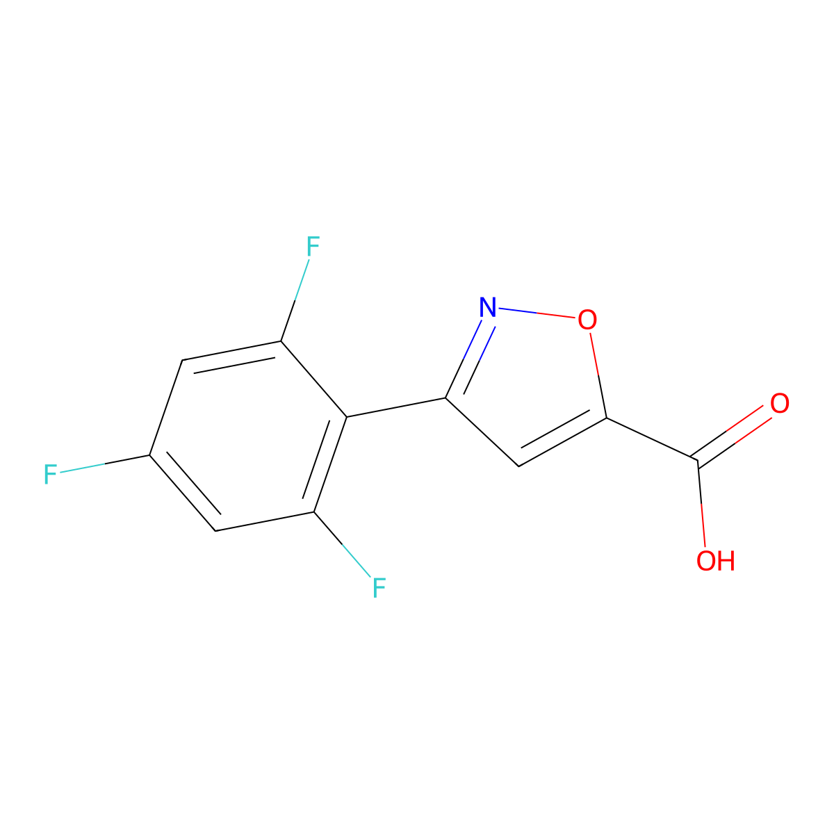 3-(2,4,6-Trifluorophenyl)-1,2-oxazole-5-carboxylic acid molecular structure, CAS 2228394-00-9