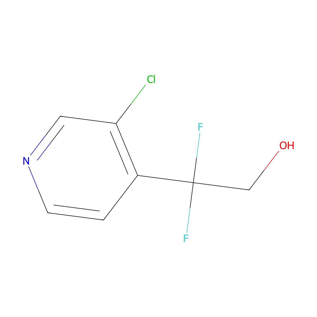 2-(3-Chloropyridin-4-yl)-2,2-difluoroethan-1-ol molecular structure, CAS 2228395-05-7
