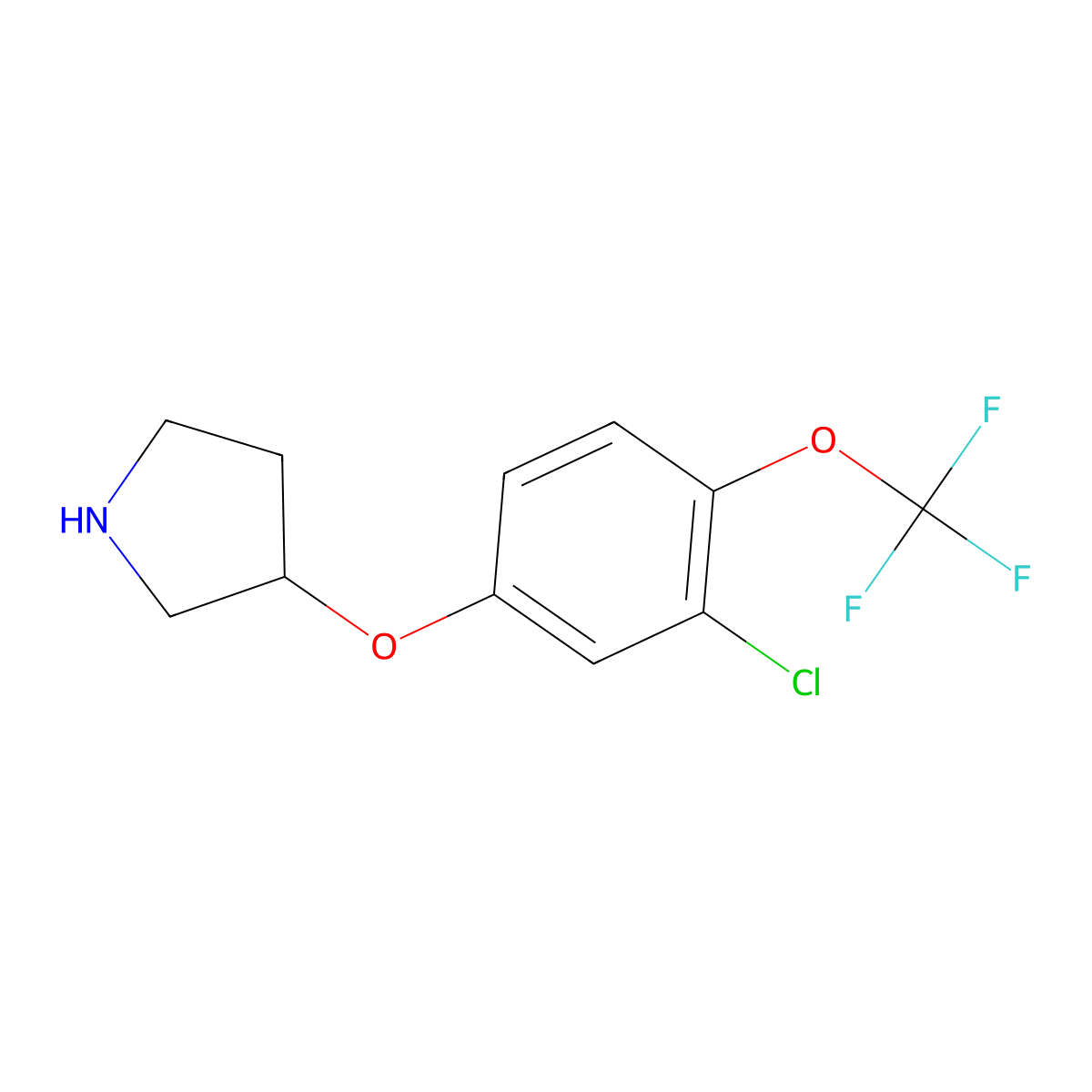 3-[3-Chloro-4-(trifluoromethoxy)phenoxy]pyrrolidine molecular structure, CAS 2228395-21-7