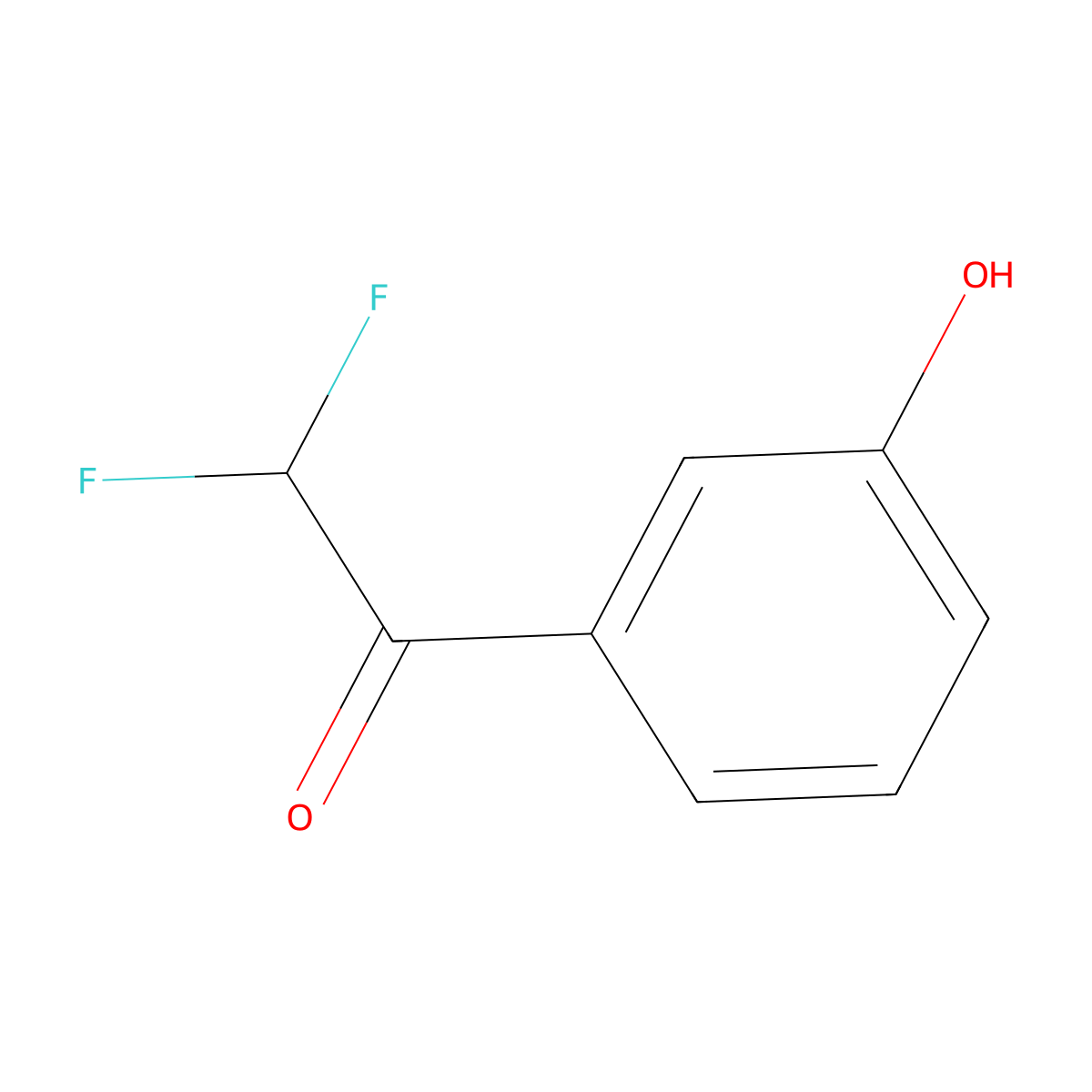 2,2-Difluoro-1-(3-hydroxyphenyl)ethanone molecular structure, CAS 2228395-54-6