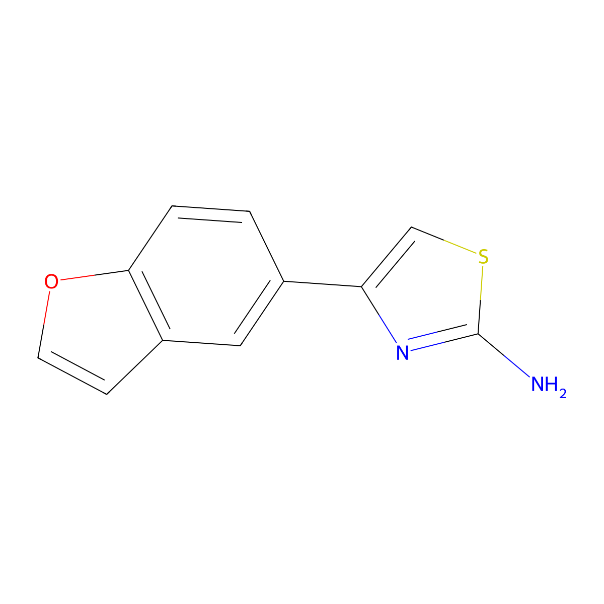 4-(1-Benzofuran-5-yl)-1,3-thiazol-2-amine molecular structure, CAS 2228396-08-3