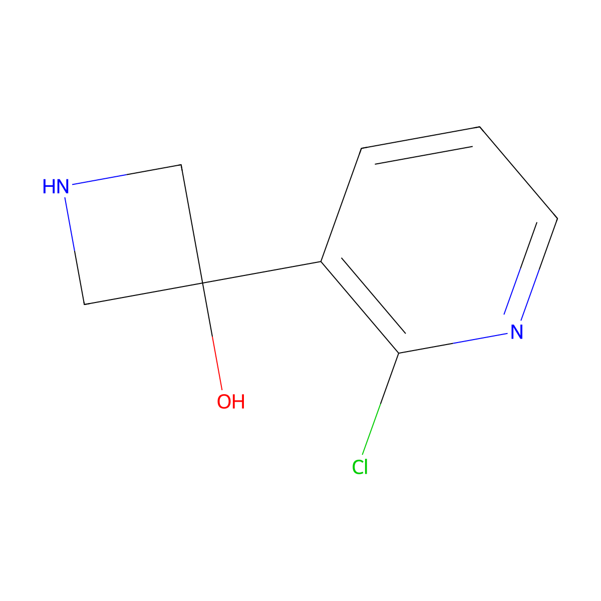 3-(2-Chloropyridin-3-yl)azetidin-3-ol molecular structure, CAS 2228397-46-2