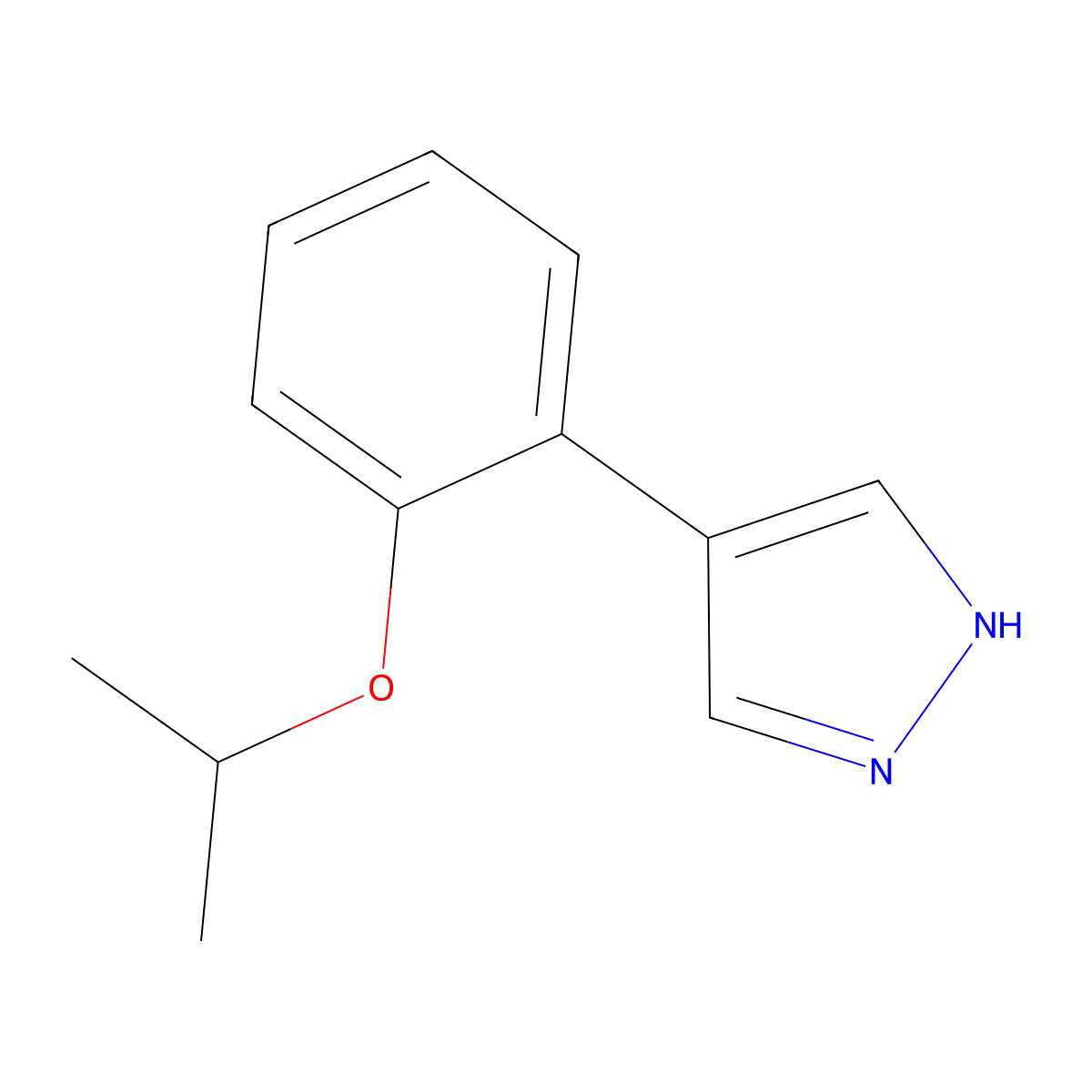 4-[2-(propan-2-yloxy)phenyl]-1H-pyrazole molecular structure, CAS 2228397-78-0