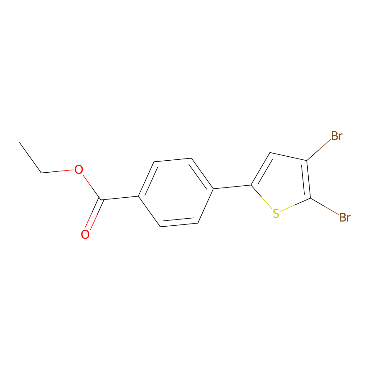 Ethyl 4-(4,5-dibromothiophen-2-YL)benzoate molecular structure, CAS 222840-93-9