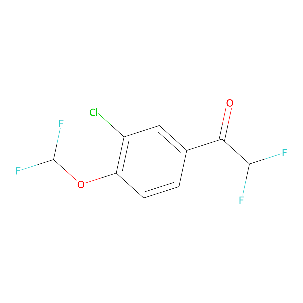 1-[3-Chloro-4-(difluoromethoxy)phenyl]-2,2-difluoroethan-1-one molecular structure, CAS 2228400-24-4