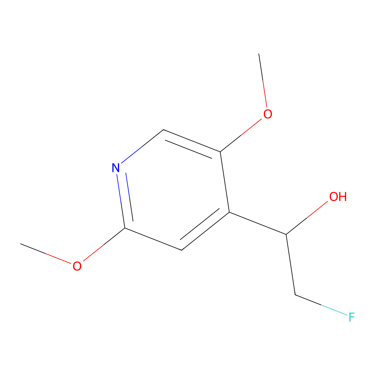 1-(2,5-Dimethoxypyridin-4-yl)-2-fluoroethan-1-ol molecular structure, CAS 2228400-68-6