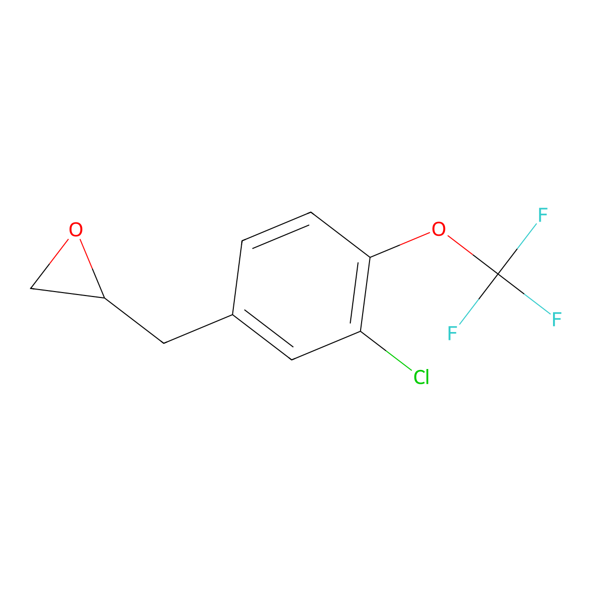 2-{[3-Chloro-4-(trifluoromethoxy)phenyl]methyl}oxirane molecular structure, CAS 2228400-96-0