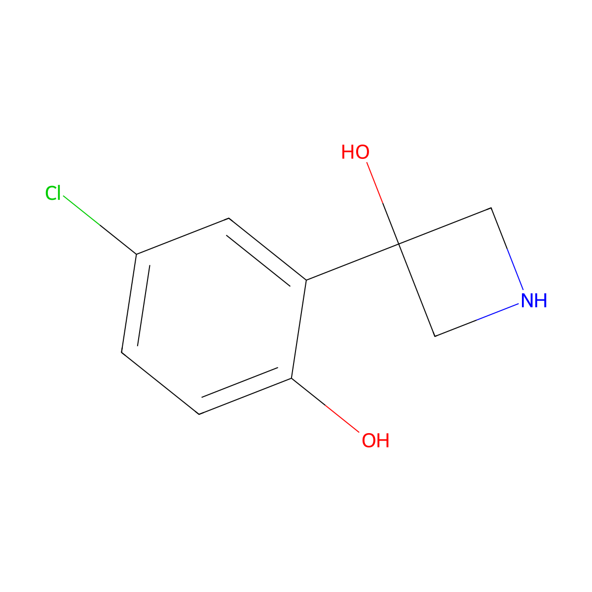 3-(5-Chloro-2-hydroxyphenyl)azetidin-3-ol molecular structure, CAS 2228404-90-6