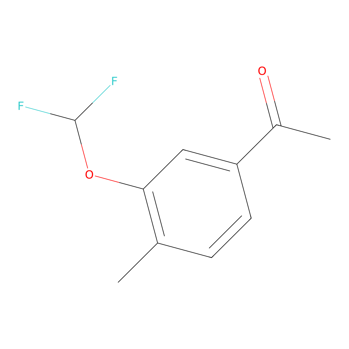 1-[3-(Difluoromethoxy)-4-methylphenyl]ethan-1-one molecular structure, CAS 2228405-05-6