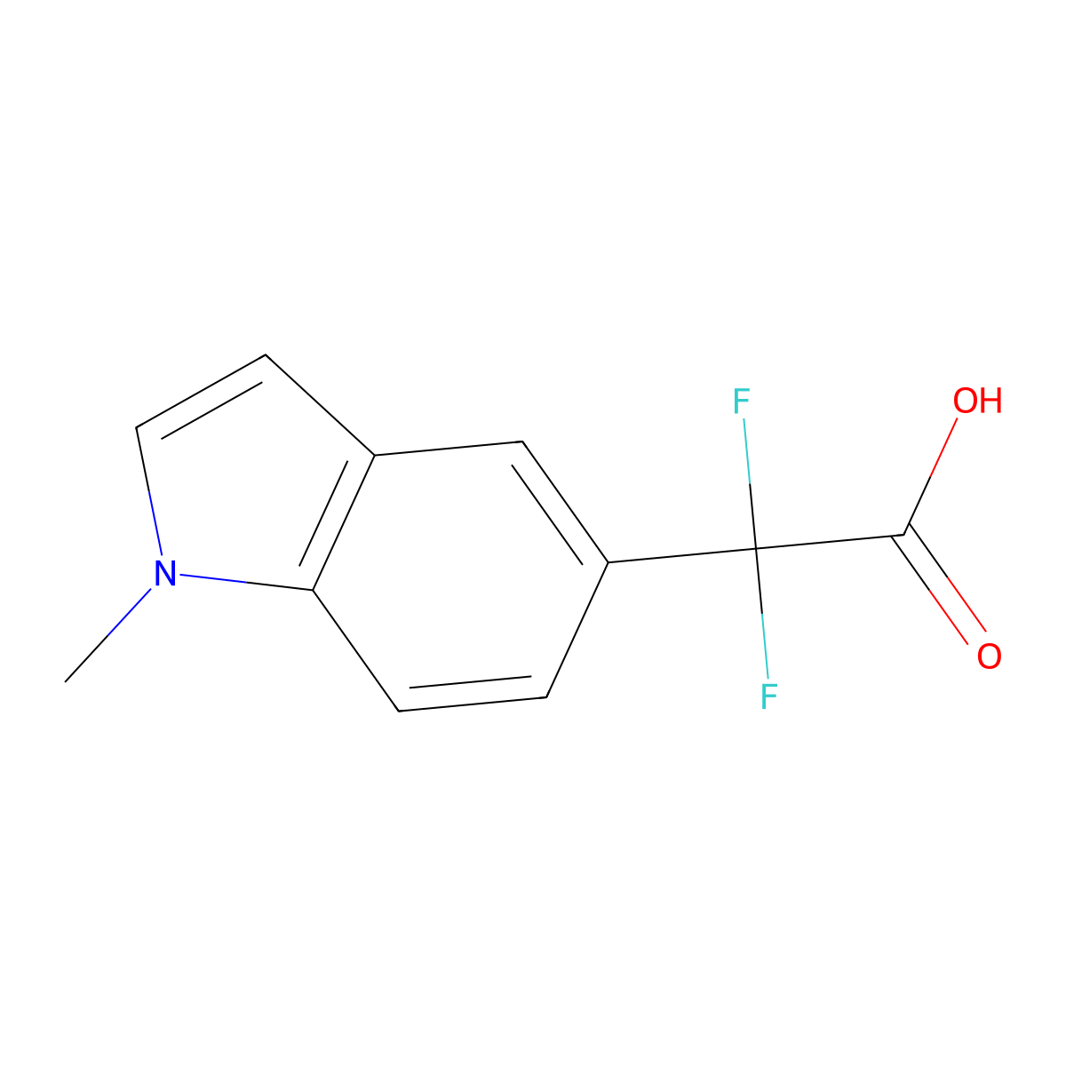 2,2-difluoro-2-(1-methyl-1H-indol-5-yl)acetic acid molecular structure, CAS 2228405-57-8