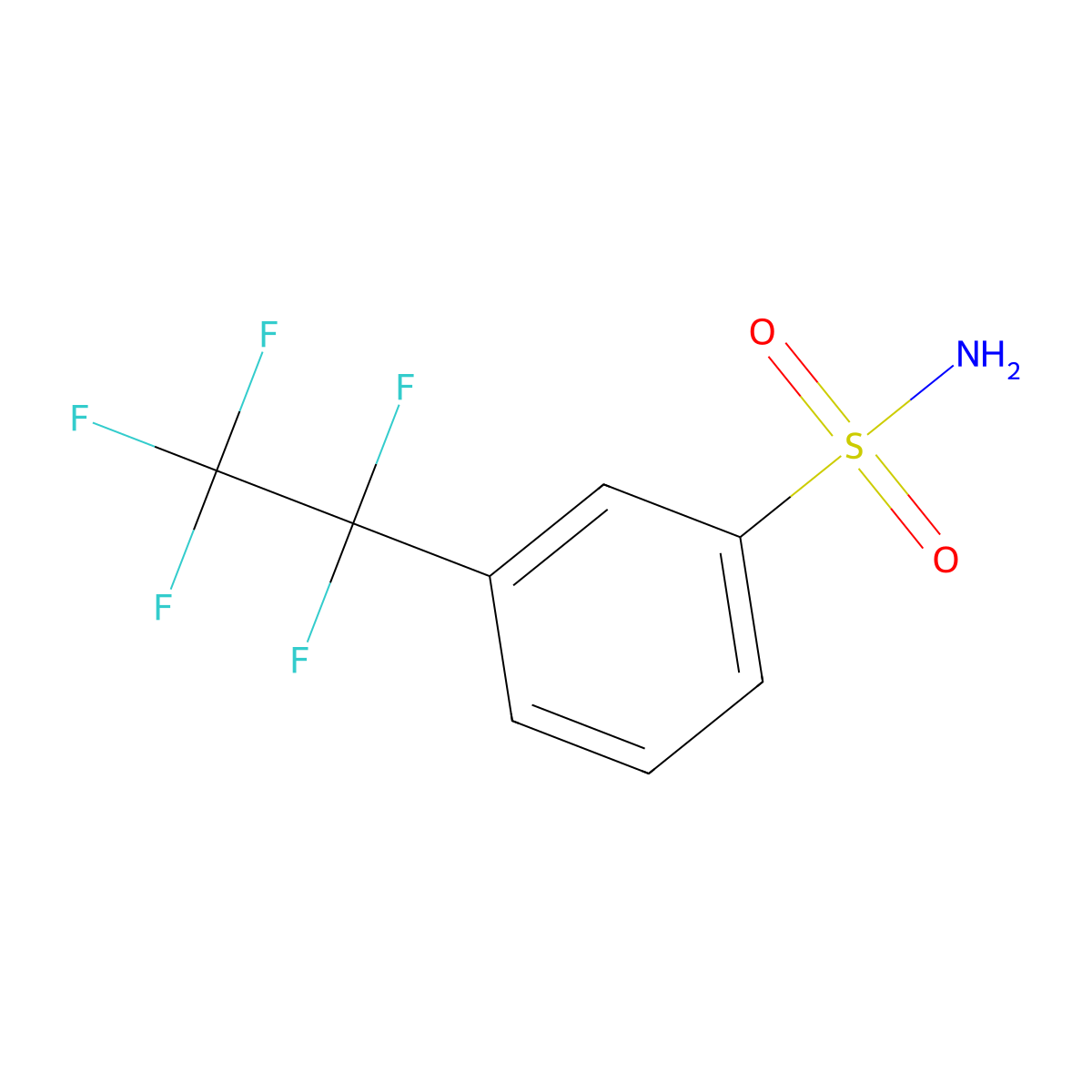 3-(Pentafluoroethyl)benzene-1-sulfonamide molecular structure, CAS 2228406-34-4