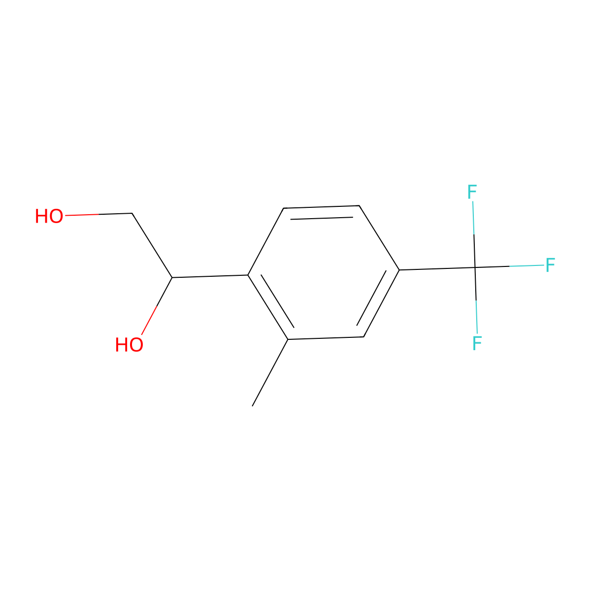 1-[2-Methyl-4-(trifluoromethyl)phenyl]ethane-1,2-diol molecular structure, CAS 2228409-05-8
