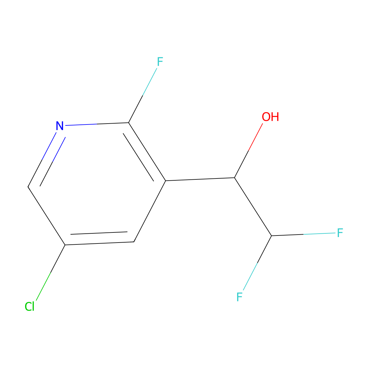 1-(5-Chloro-2-fluoropyridin-3-yl)-2,2-difluoroethan-1-ol molecular structure, CAS 2228409-77-4