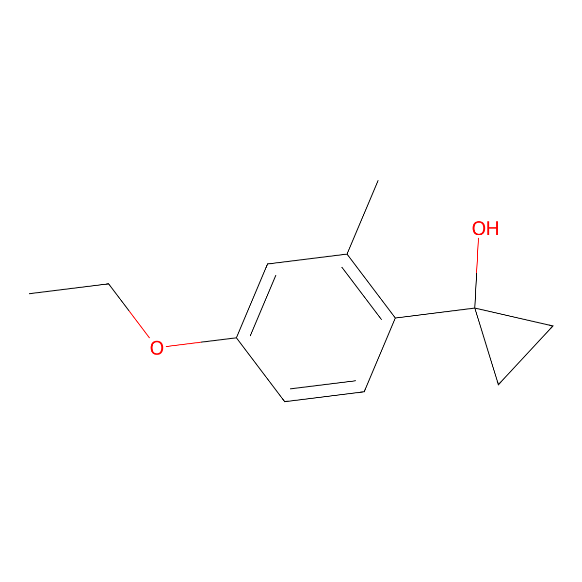 1-(4-Ethoxy-2-methylphenyl)cyclopropan-1-ol molecular structure, CAS 2228410-84-0