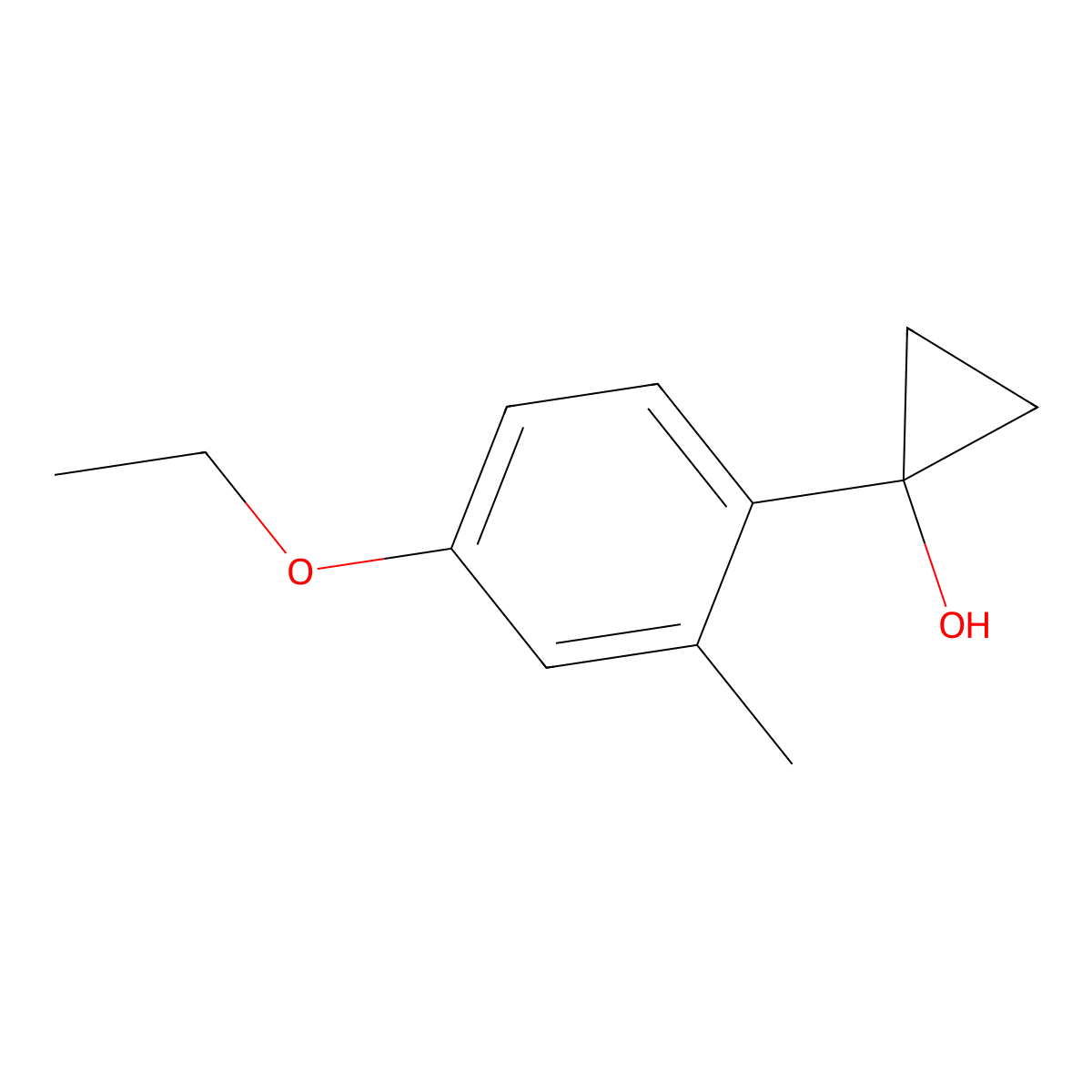1-(4-Ethoxy-2-methylphenyl)cyclopropan-1-ol molecular structure, CAS 2228410-84-0