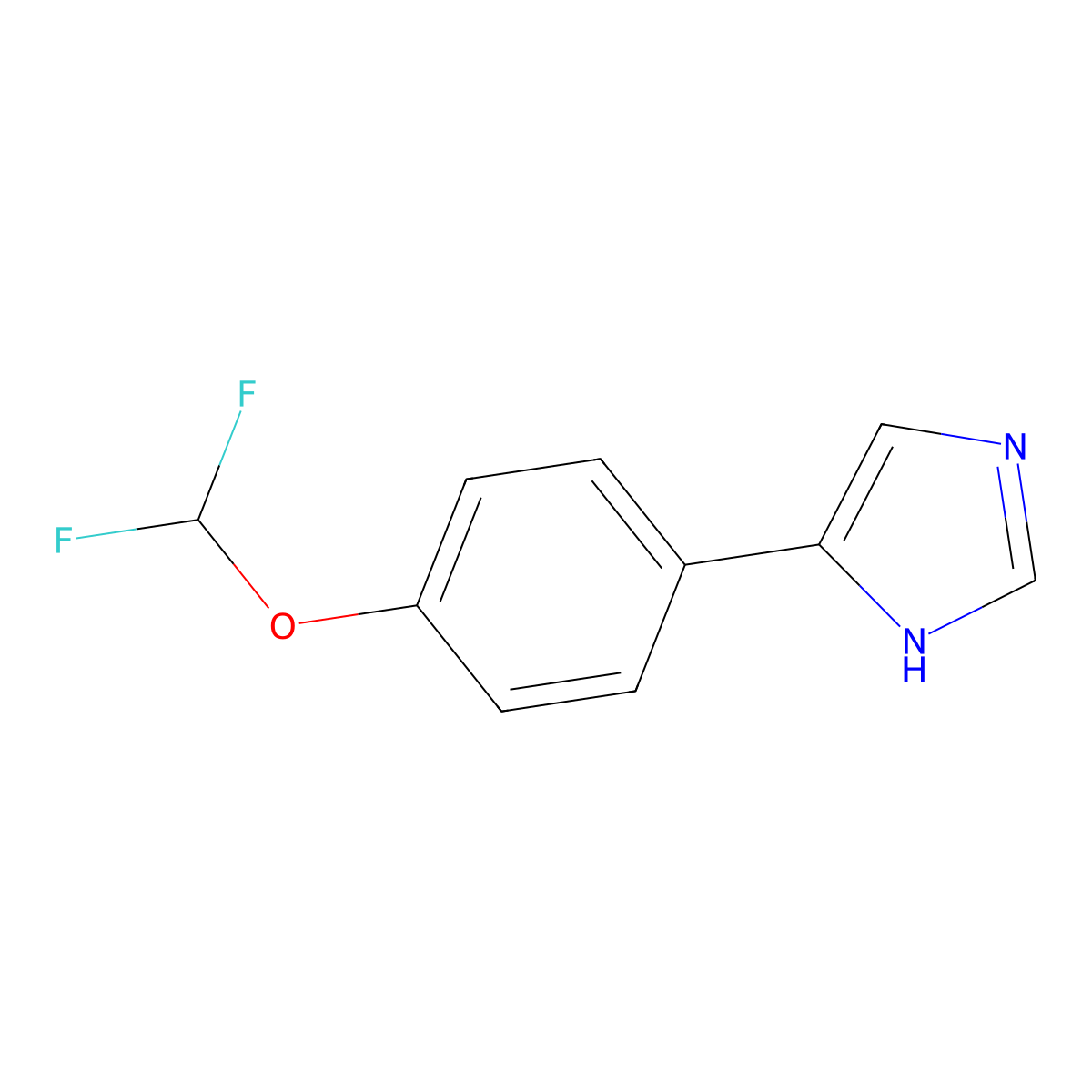 4-[4-(difluoromethoxy)phenyl]-1H-imidazole molecular structure, CAS 2228411-23-0
